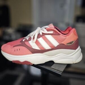 Adidas Yung-96 Sneakers Mens Size 13 Pink Burgundy Excellent Retro Chunky Shoes